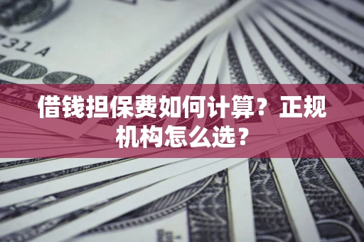 北京借钱担保费如何计算？正规机构怎么选？